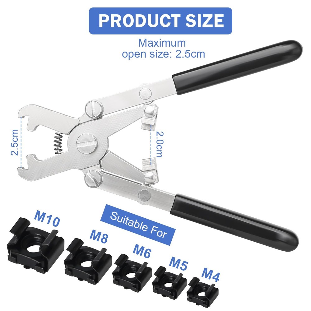 Rotable Cage Nut Tool, Cage Nut Insertion/Removal Tool on The Front, Side and...