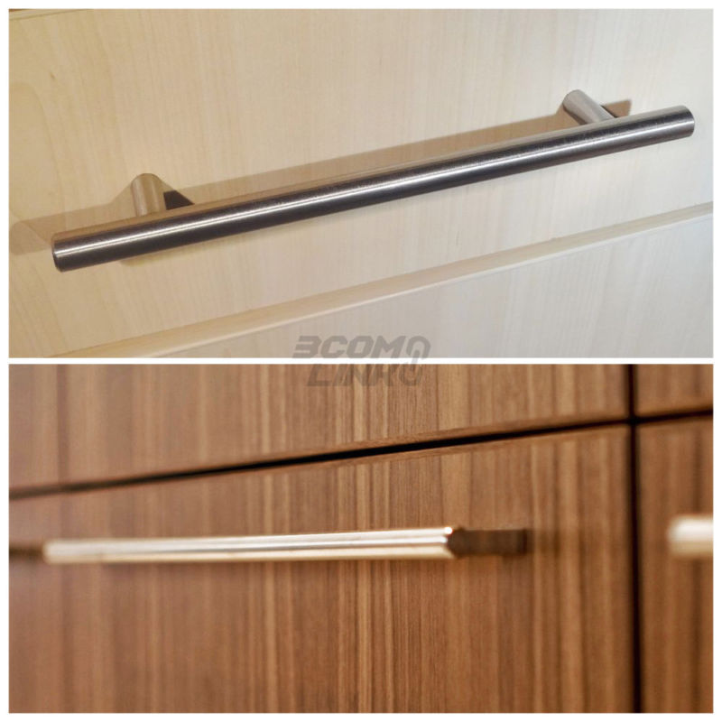 Stainless Steel T bar Modern Kitchen Cabinet Door Handles Drawer Pulls Knobs