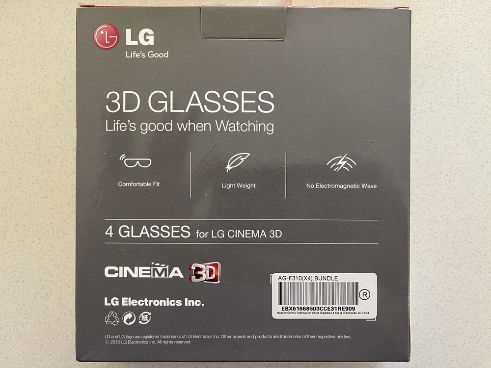 Lg Cinema 3D Glasses 4 Count