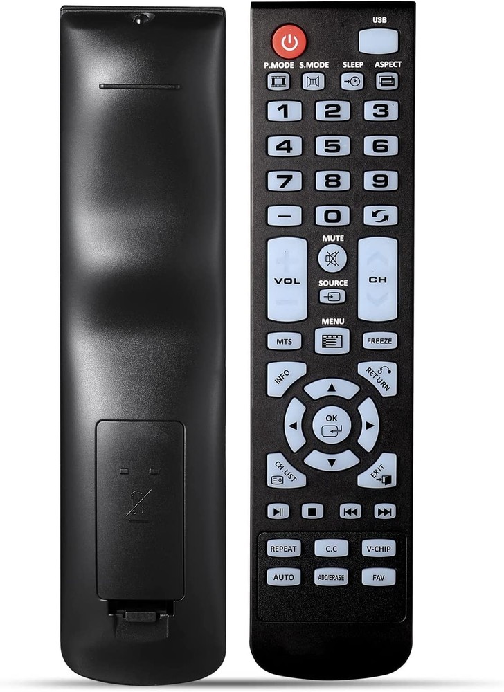 Replacement Remote Control Fit for All Element TV 100 Series E1AC19N Black
