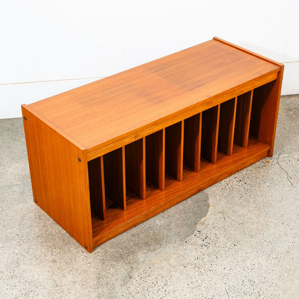 Mid Century Modern Cabinet Audio Vinyl Storage Teak LP Hifi Audiophile Vintage
