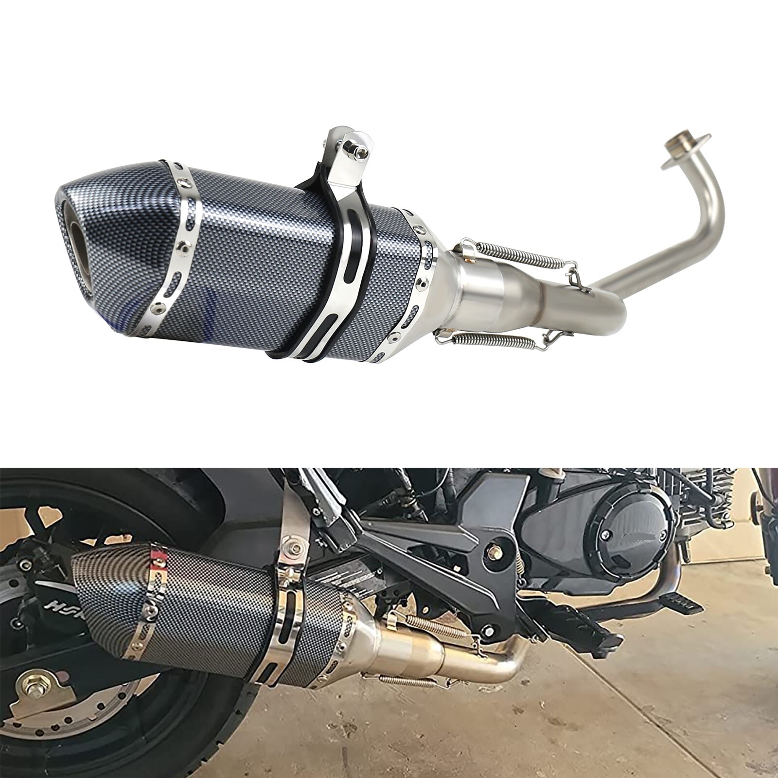 For Honda Grom 125 2013-2023 Full Exhaust System Slip-On Muffler On Pipe DB Kill
