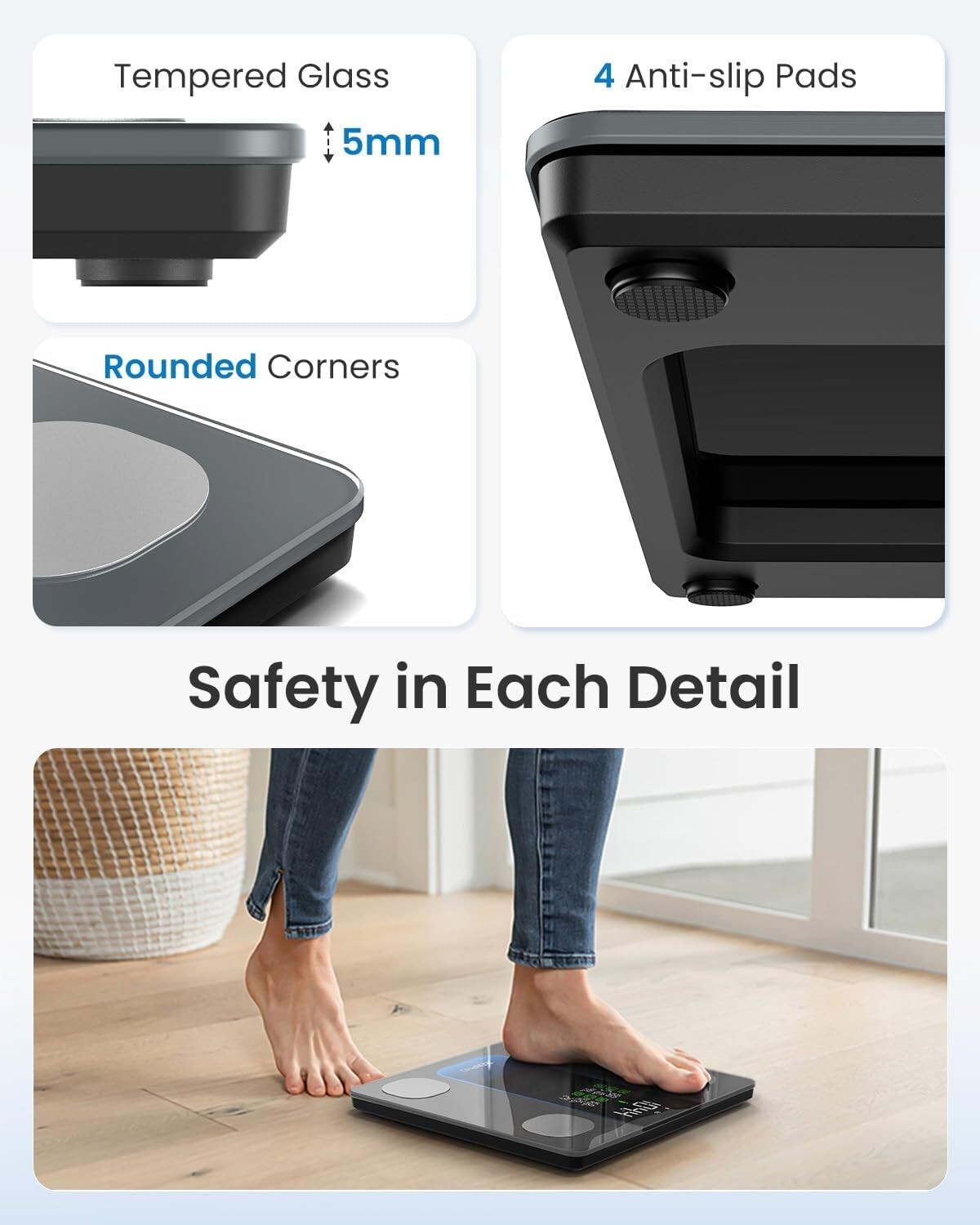 RENPHO Body Fat Scale with App Sync High Precision Bathroom Scale 500lbs Gift US