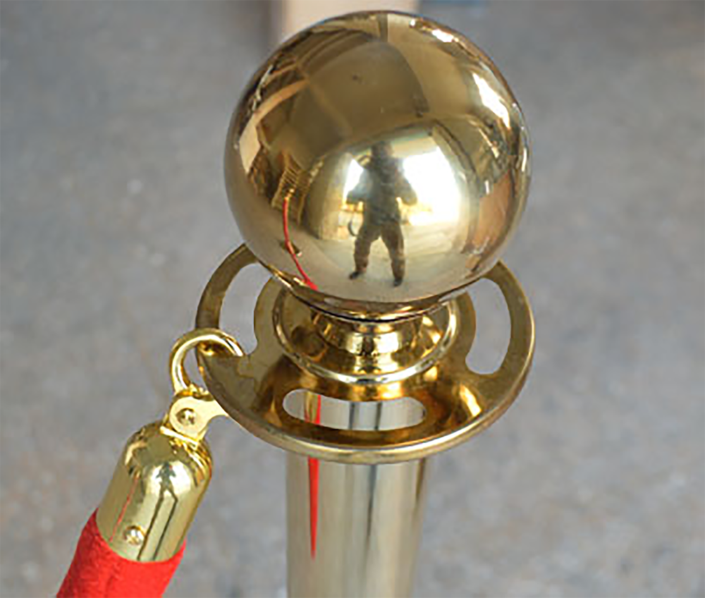 1Pc Gold Stanchion Crowd Control Stanchion Post Queue WITHOUT Red Rope