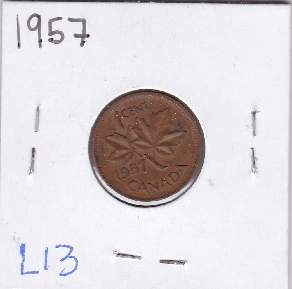 1957 Canada One Cent L13