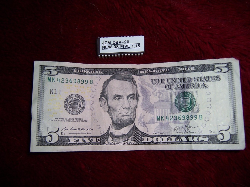Software update for JCM DBV-20 Bill Validator 2008 $5 bill eprom '08