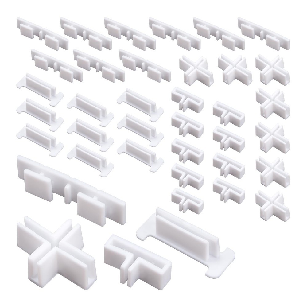 38Pcs Adjustable Drawer Divider Clips Holder Plastic Side Fixing Buckle for D...