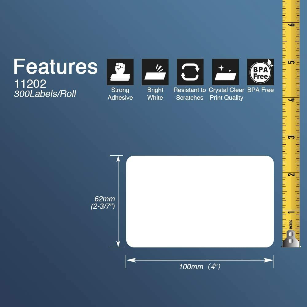 30Rolls 2.4"x3.9" Permanent Frame DK-1202 for Brother QL Shipping Label Printer