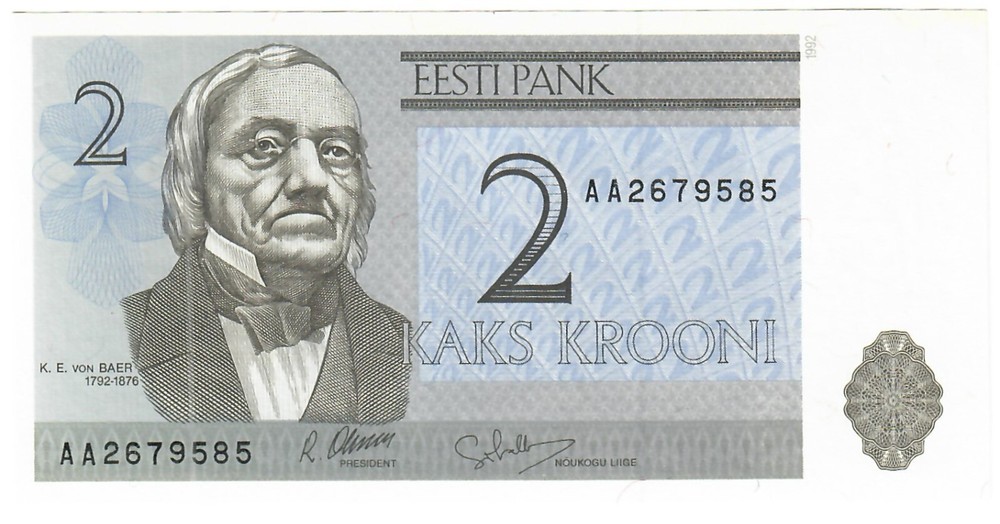 Estonia 2 Krooni 1992 UNC "AA"