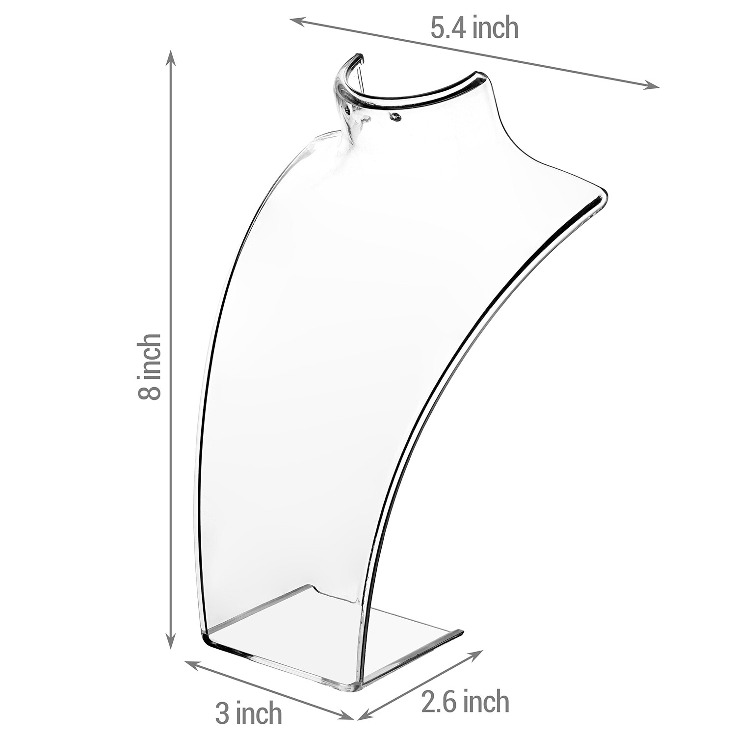 Clear Acrylic Jewelry Stand, Necklace Bust and Earring Display Tower, Set of 6