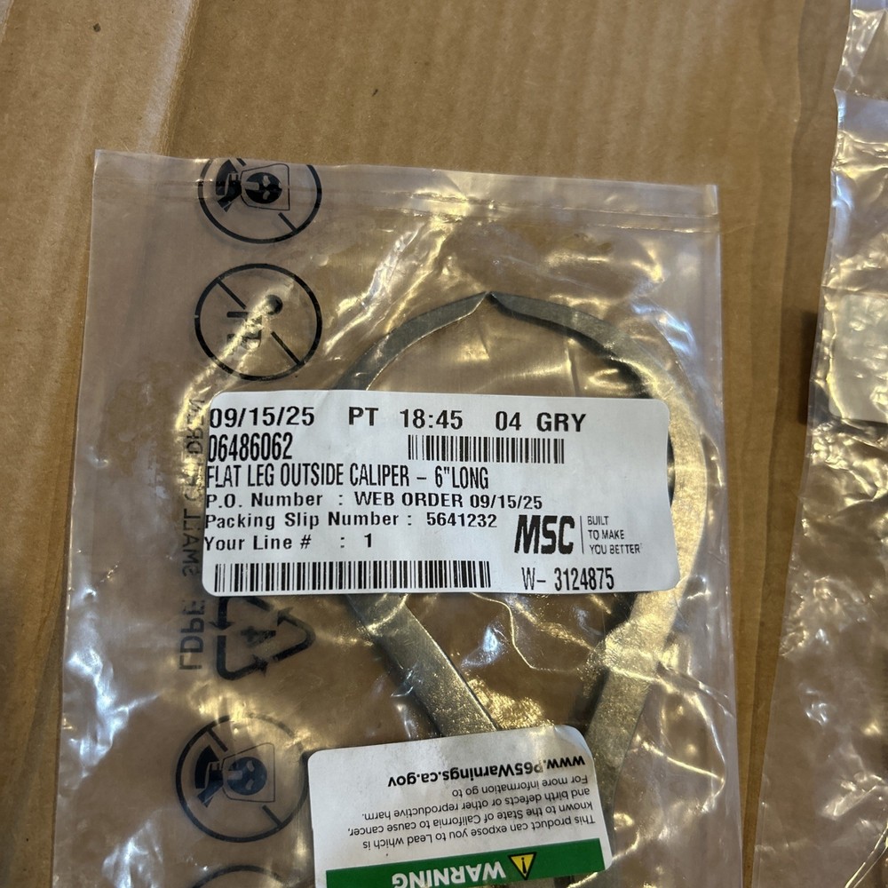 Value Collection Inside and Outside Calipers 6” Flat Leg