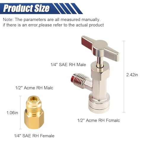 Self-Sealing Can Tap, Refrigerant Can Opener with Tank Adapter for 1/4" R134a