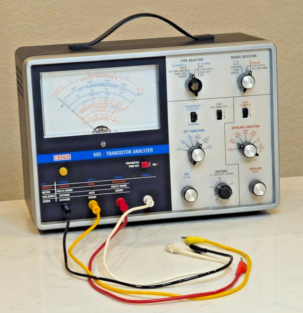 Vintage EICO 685 Transistor Analyzer Tested Working β Gain Meter Vintage USA