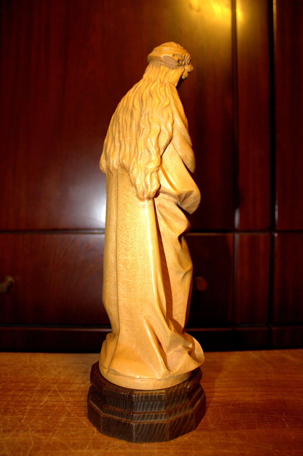 VTG ANRI 11" HAND CARVED WOOD OUR LADY VIRGIN MARY JESUS STATUE SCULPTURE FIGURE
