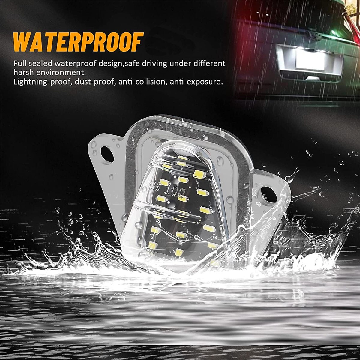 LED License Plate Tag Lights Kit For 2007-2014 Suburban Tahoe Yukon Escalade ESV