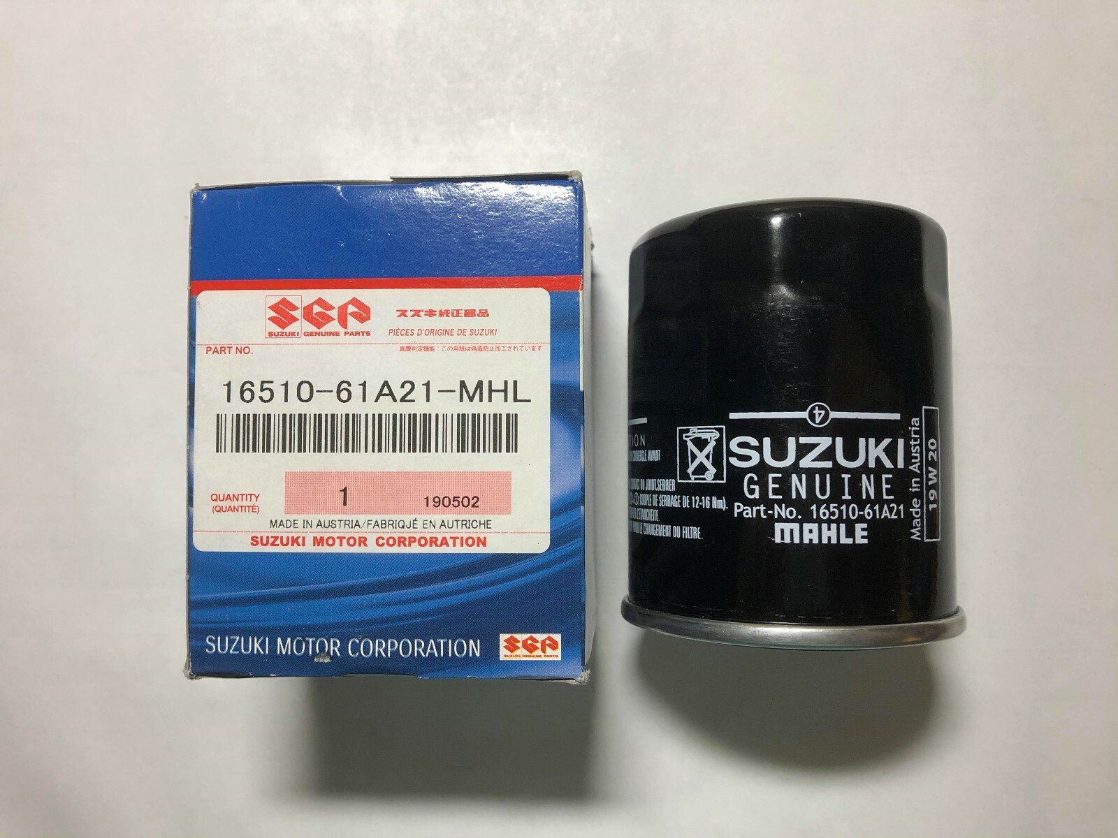 Suzuki Outboard Four Stroke Oil Filter 16510-61A21-MHL DF90 DF115 - NEW OEM