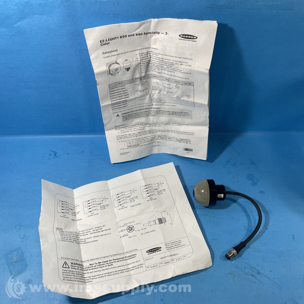 Banner Engineering Corp. K50APFF100GRYC4QPMA Pushbutton 2014