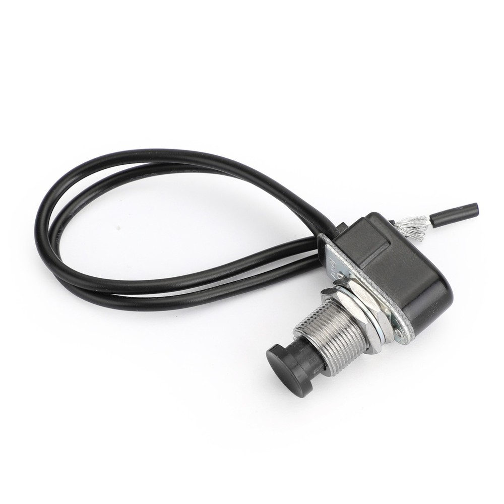 1* Normally Open Momentary Self-resetting Push Button Reset Switch w/Wire Black✨