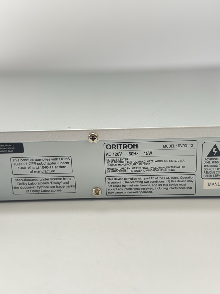 Oritron DVP3112 Progressive Scan DVD/CD Player WITH REMOTE – Tested & Working