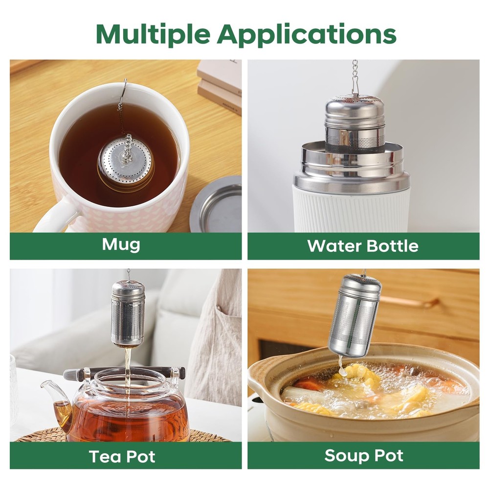 2 Pack Tea Infuser For Loose Leaf Tea, Extra Fine Mesh Tea Diffusers For Loos...