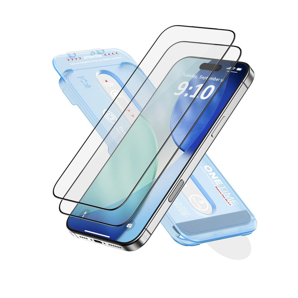 FLOLAB NanoArmour ONETIME 2 Pack for iPhone 17 Pro Screen Protector, Tempered...