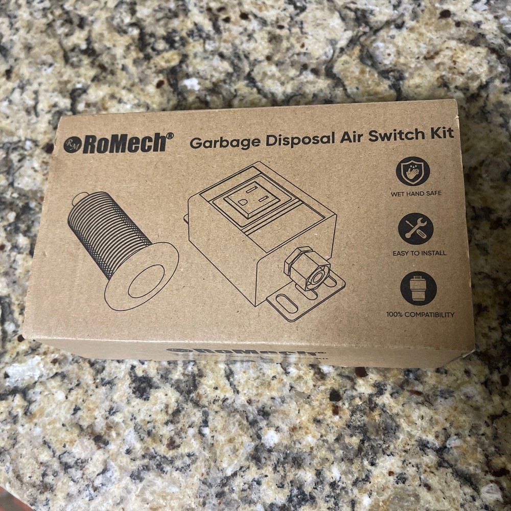 ROMECH Garbage Disposal Air Switch Kit, Sink Top Air Push Button for Waste Safe