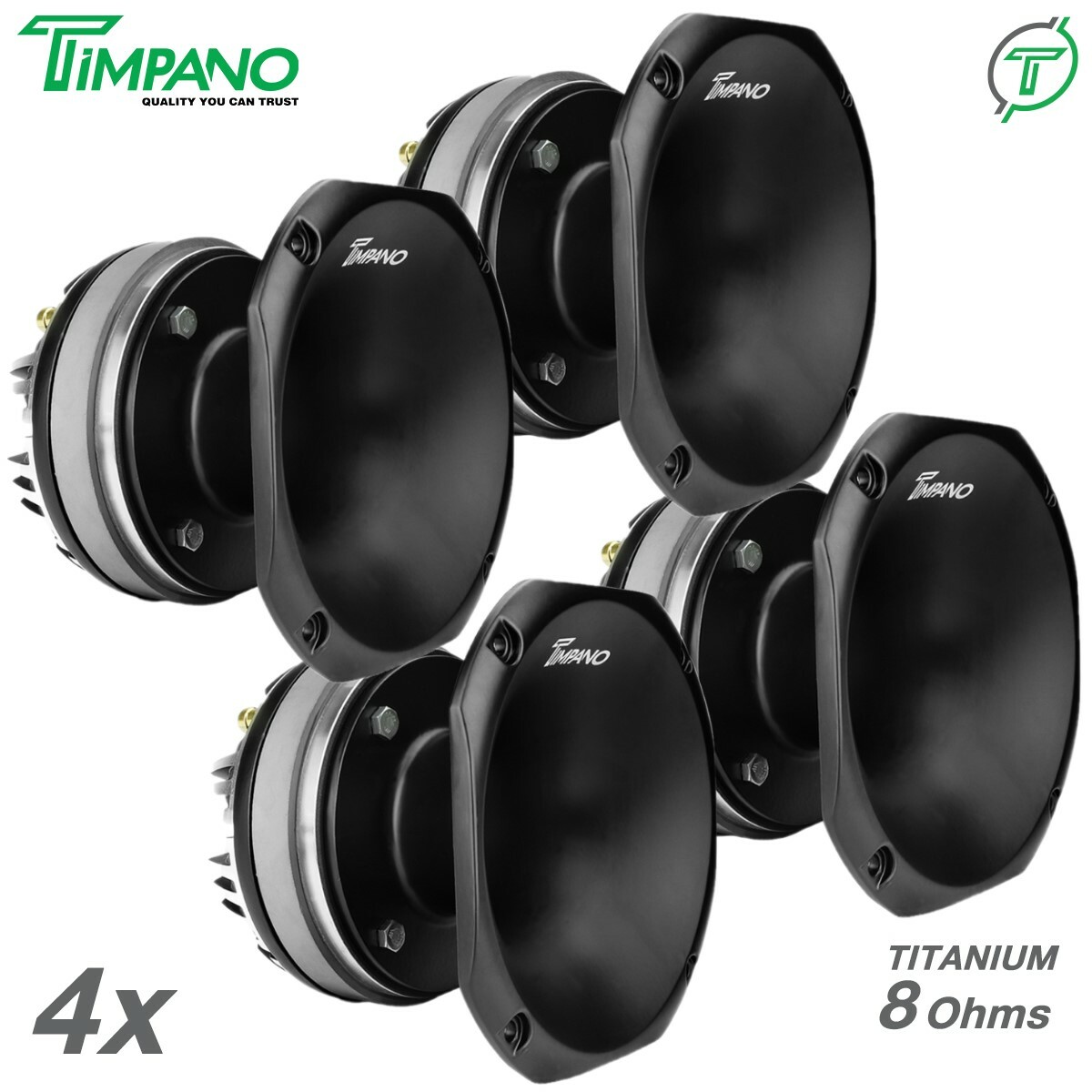 4x Timpano TPT-DH2000 2" Compression Driver Slim Aluminum Horn DH2000 1800W Pack