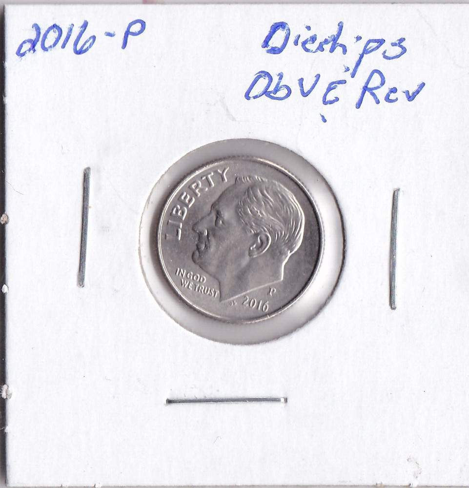 2016-P Roosevelt Dime Die Chips Obverse and Reverse