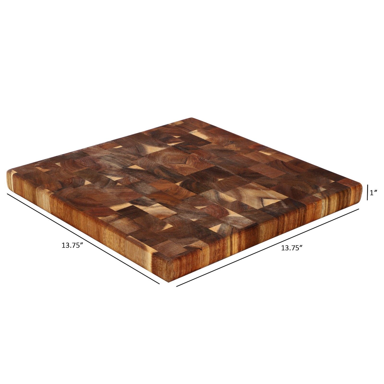 MegaChef 13.75" Acacia Wood Cutting Board Thick Square Durable Chopping Block