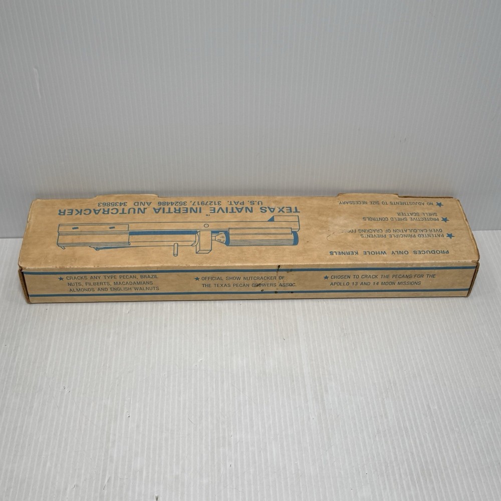 Vintage 1960’s Texas Native Inertia Nutcracker Original Box + Instructions Oak