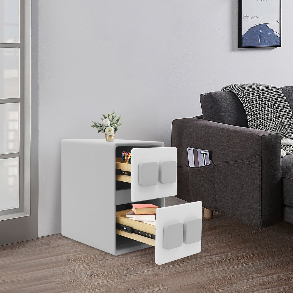Bedside Table, Minimalist End Table With 2 Drawers, Bedside Table for Bedrooms