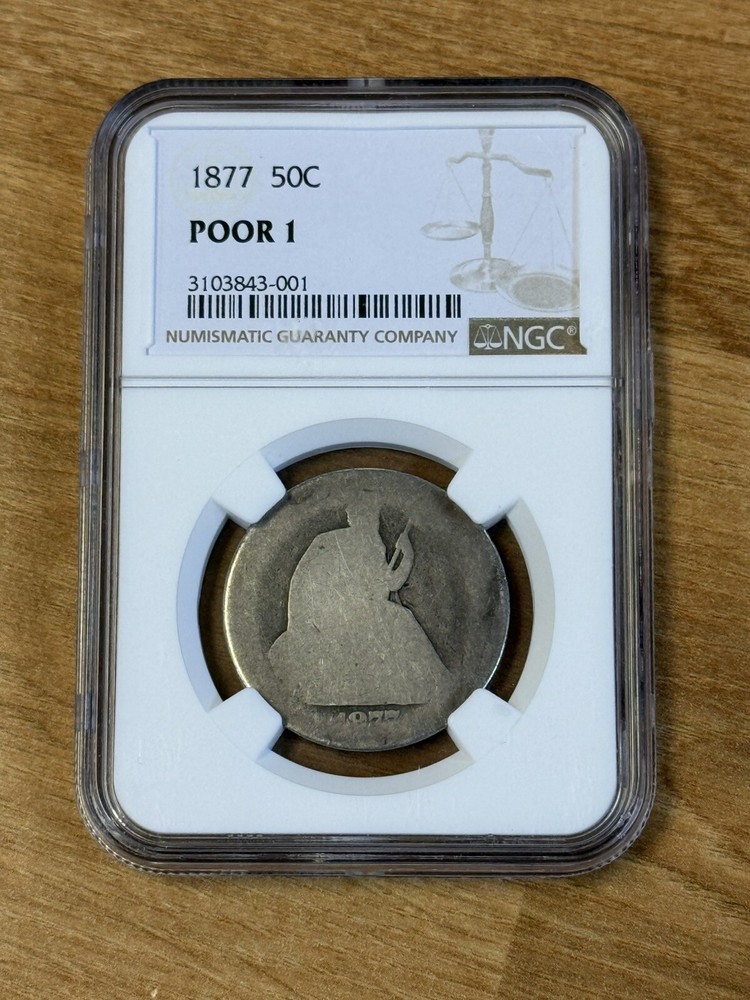 1877 Seated Half Dollar NGC Poor 1