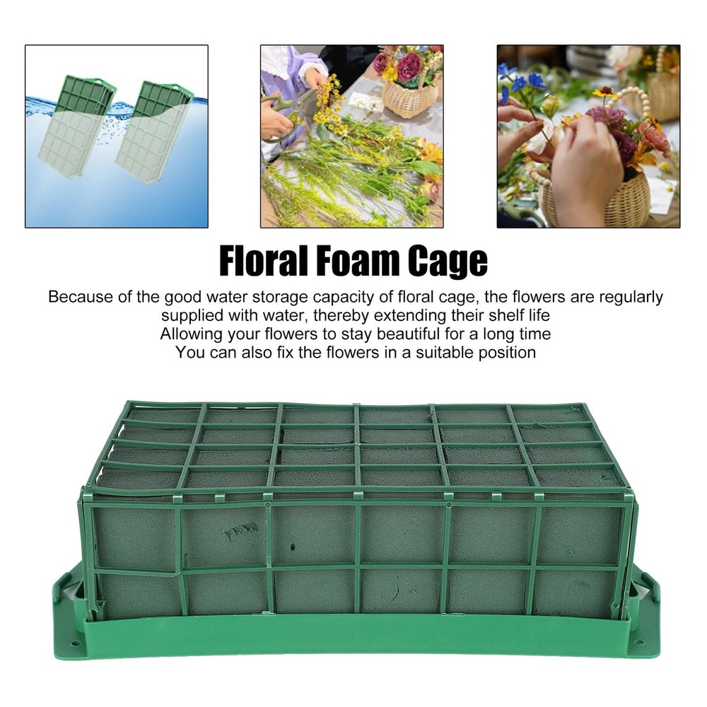 Rectangular Floral Foam Cage with Replaceable Foam for Fresh Artificial Flowers