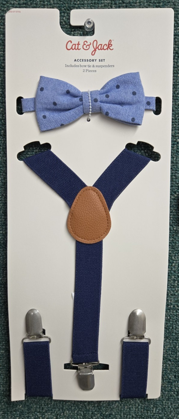 New Suspender and Bow Tie Sets for Boys Girls Kids Child Children Toddler Blue