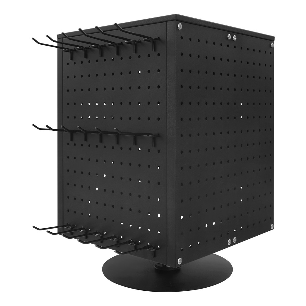 Pegboard Rotating Display Stand, 4 Sided Spinning Peg Board Display, Peg Board
