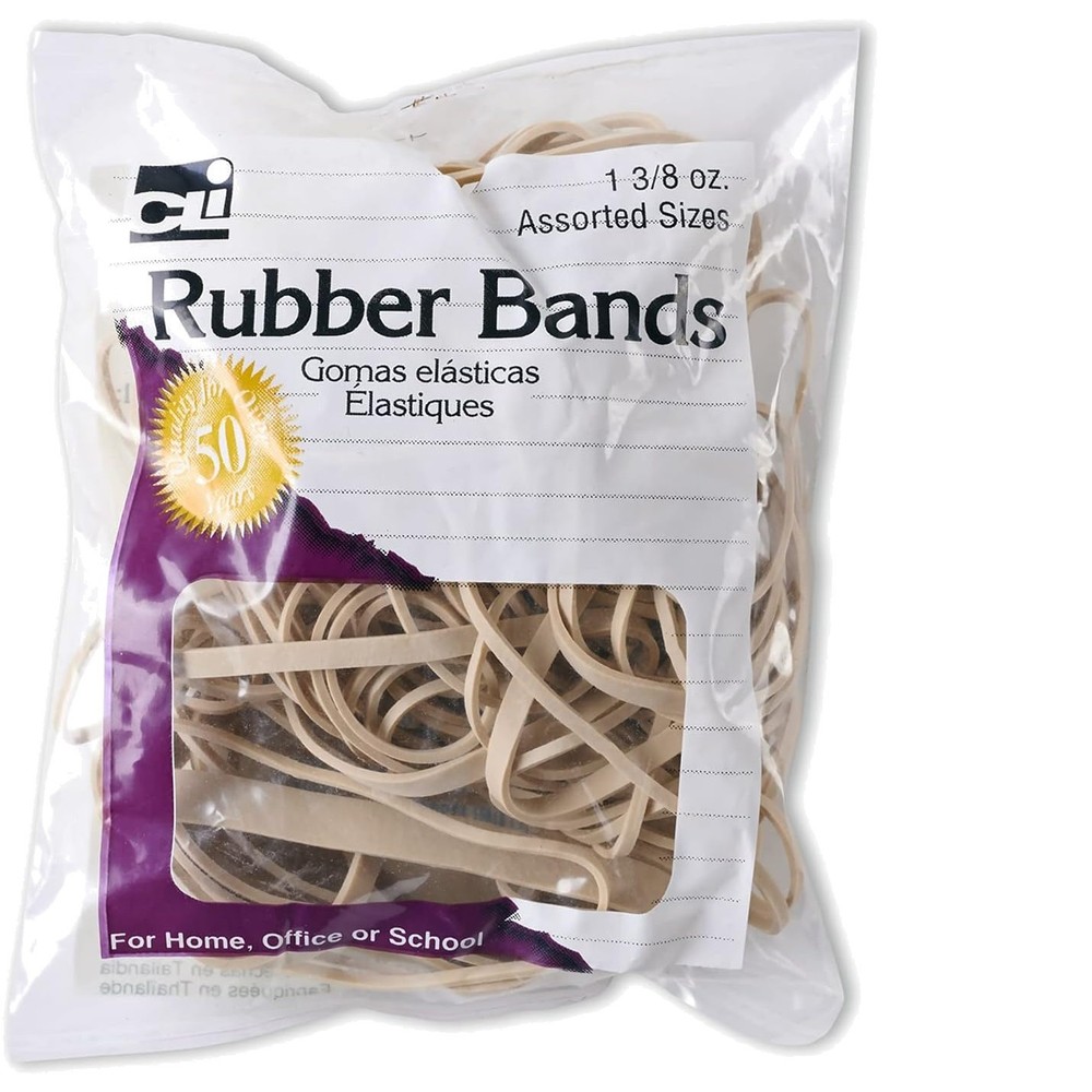 Versatile Amber Rubber Bands, 1.375 oz, Assorted Sizes - Perfect for All Needs