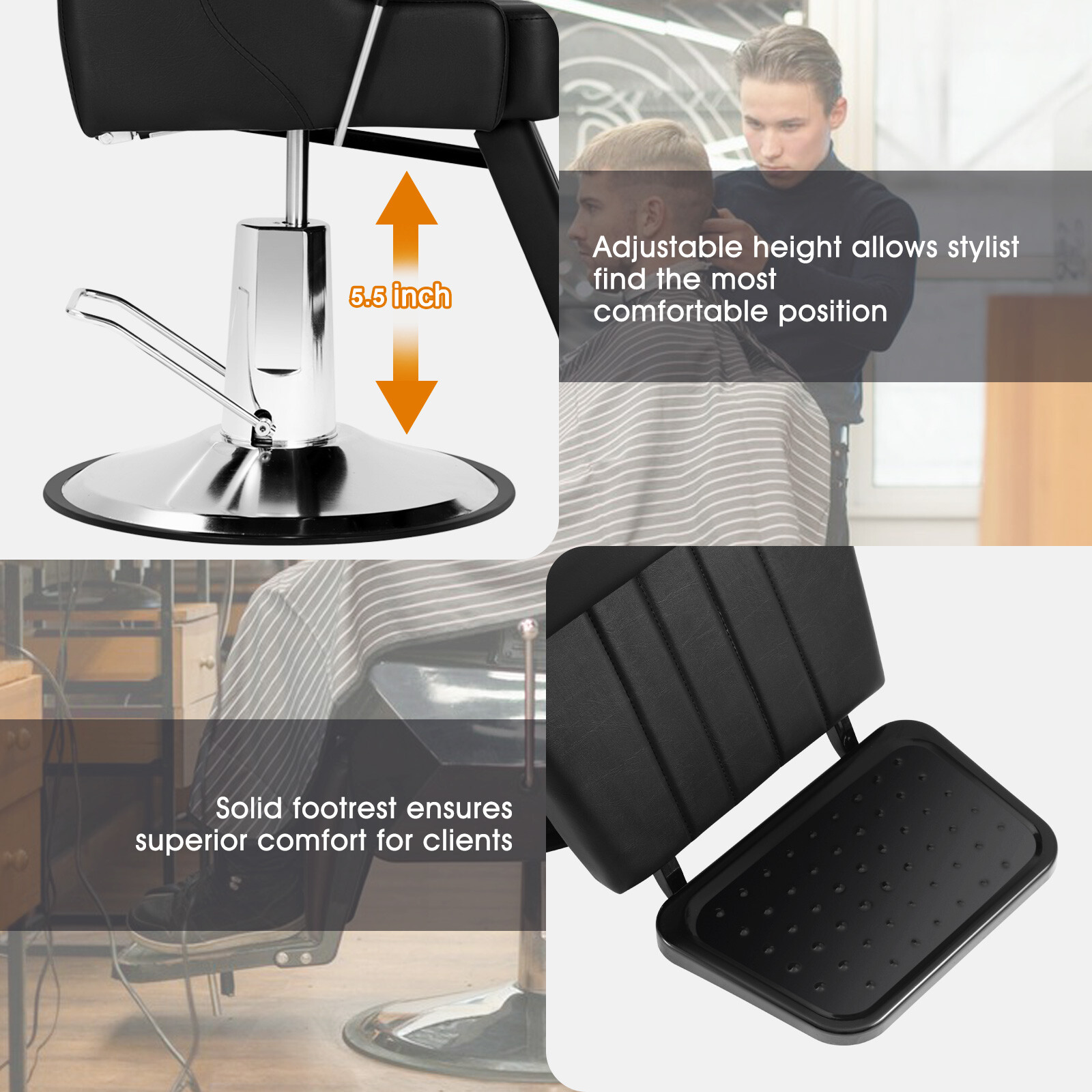 Artist hand Barber Chair Heavy Duty Recline Hydraulic Salon Spa Beauty Equipment