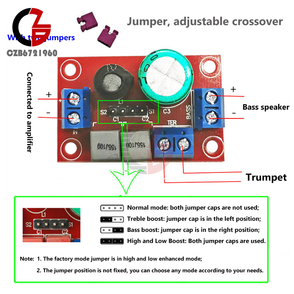 Two Way Crossover HIFI Speaker High & Low Frequency Audio Speaker Divider Module