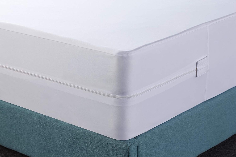 Premium Zippered Waterproof Mattress Encasement Bed Bug Proof Knitted Polyester