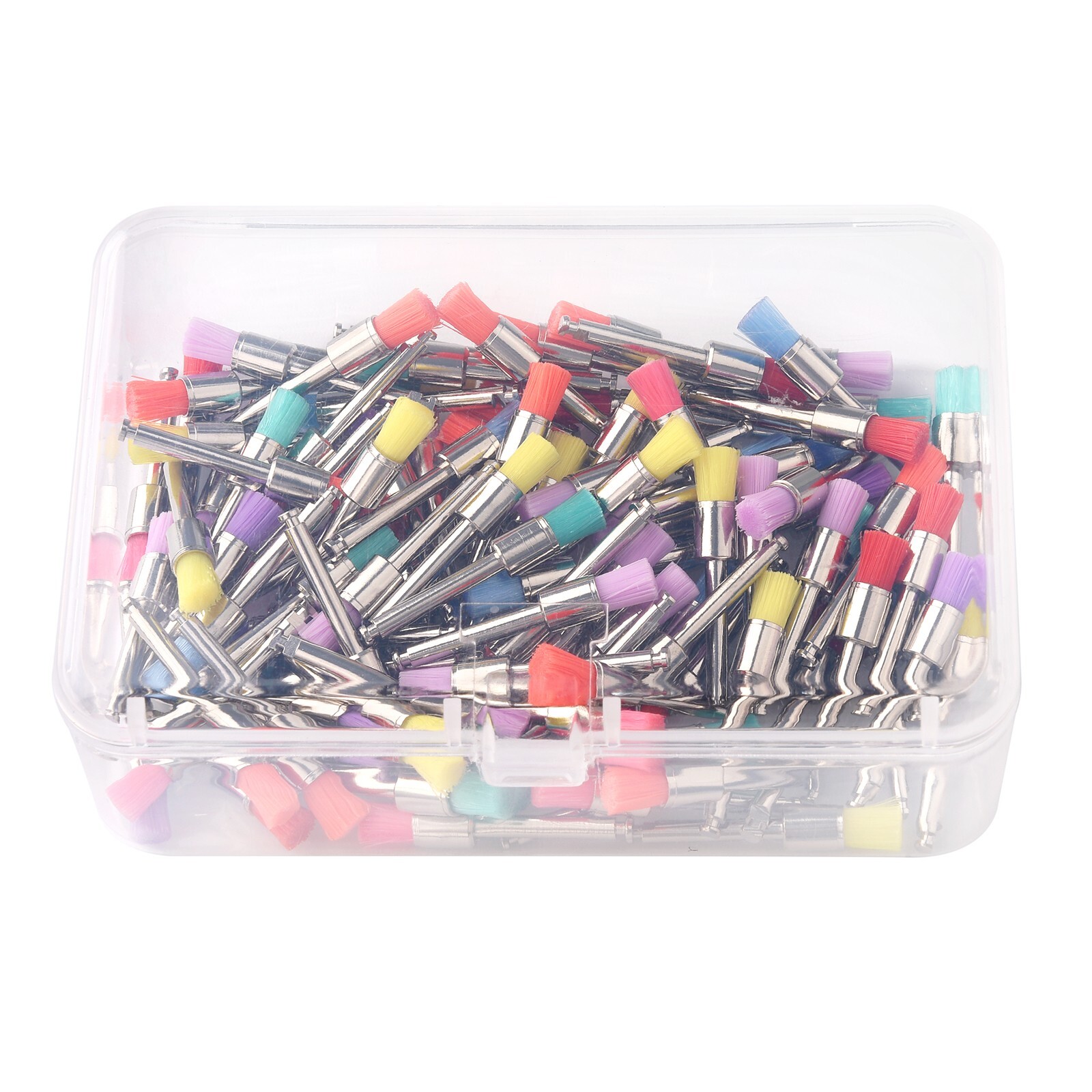 400 Disposable Dental Prophy Polishing Brush Latch Flat Type Rainbow