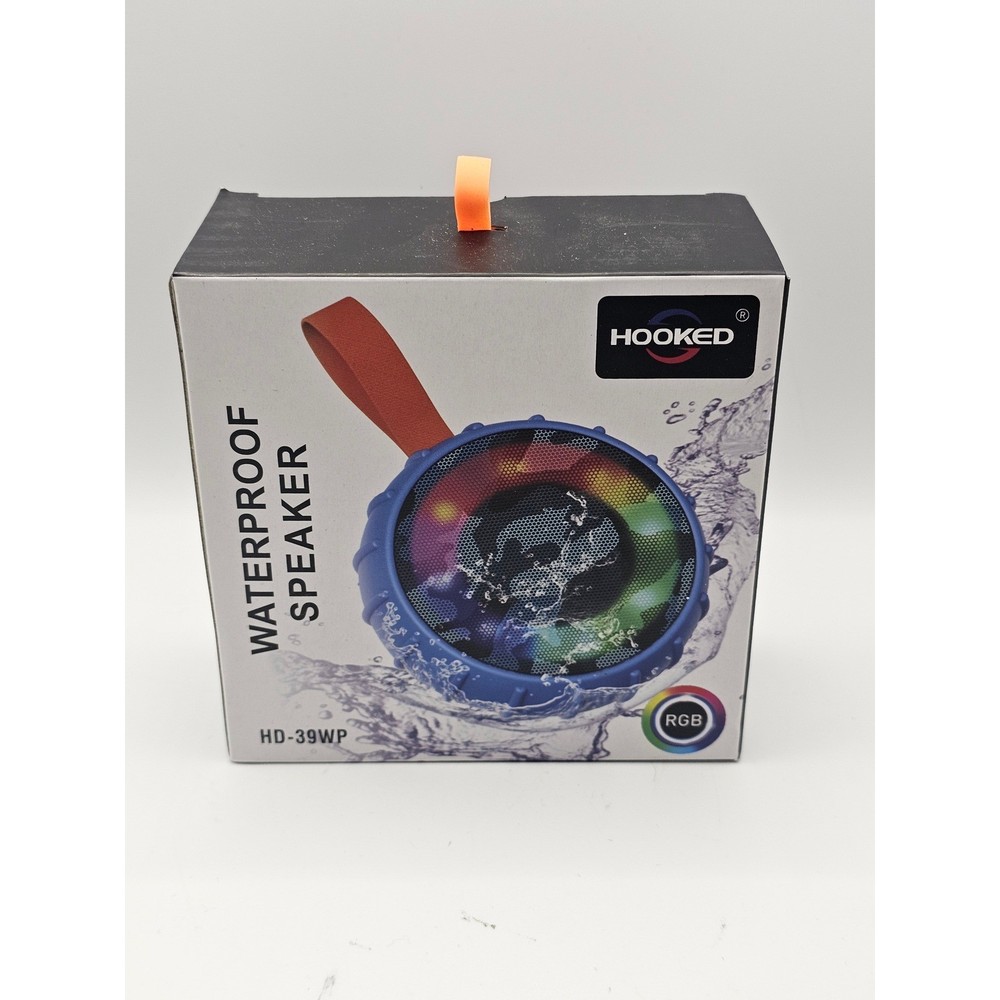 "Hooked" HD-39WP portable Bluetooth speaker. NIB Rugged-LED Lighting-Rubber