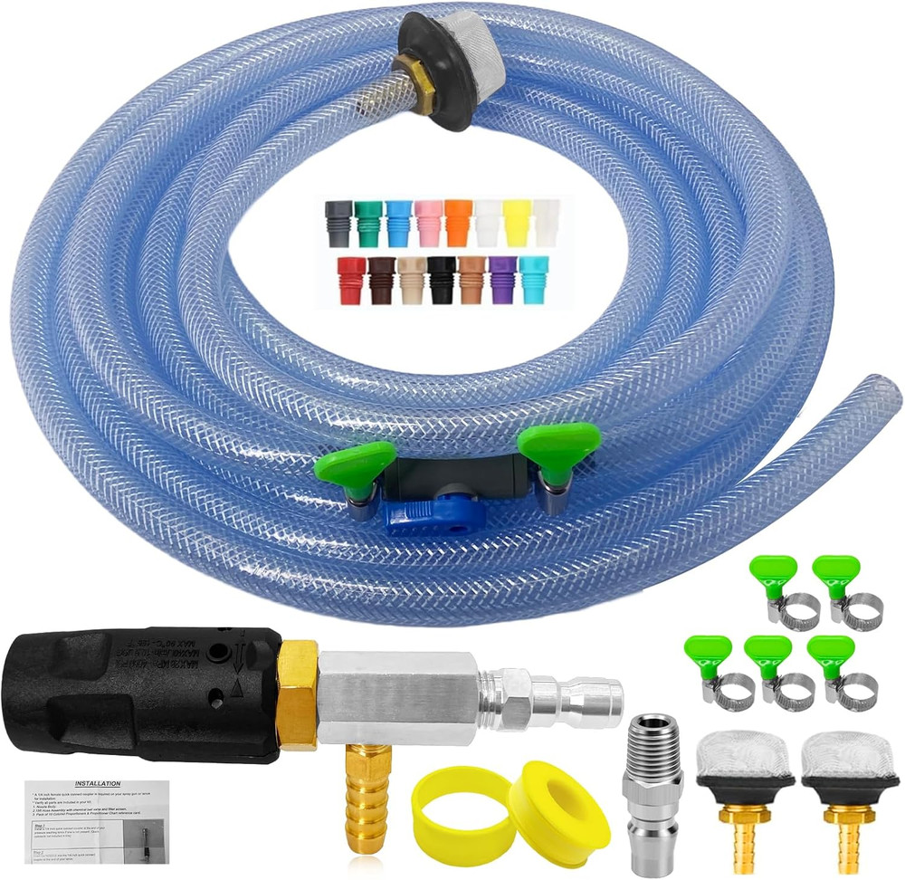 Adjustable Long Range Nozzle for Pressure Washer, Downstream Injection Spray Noz