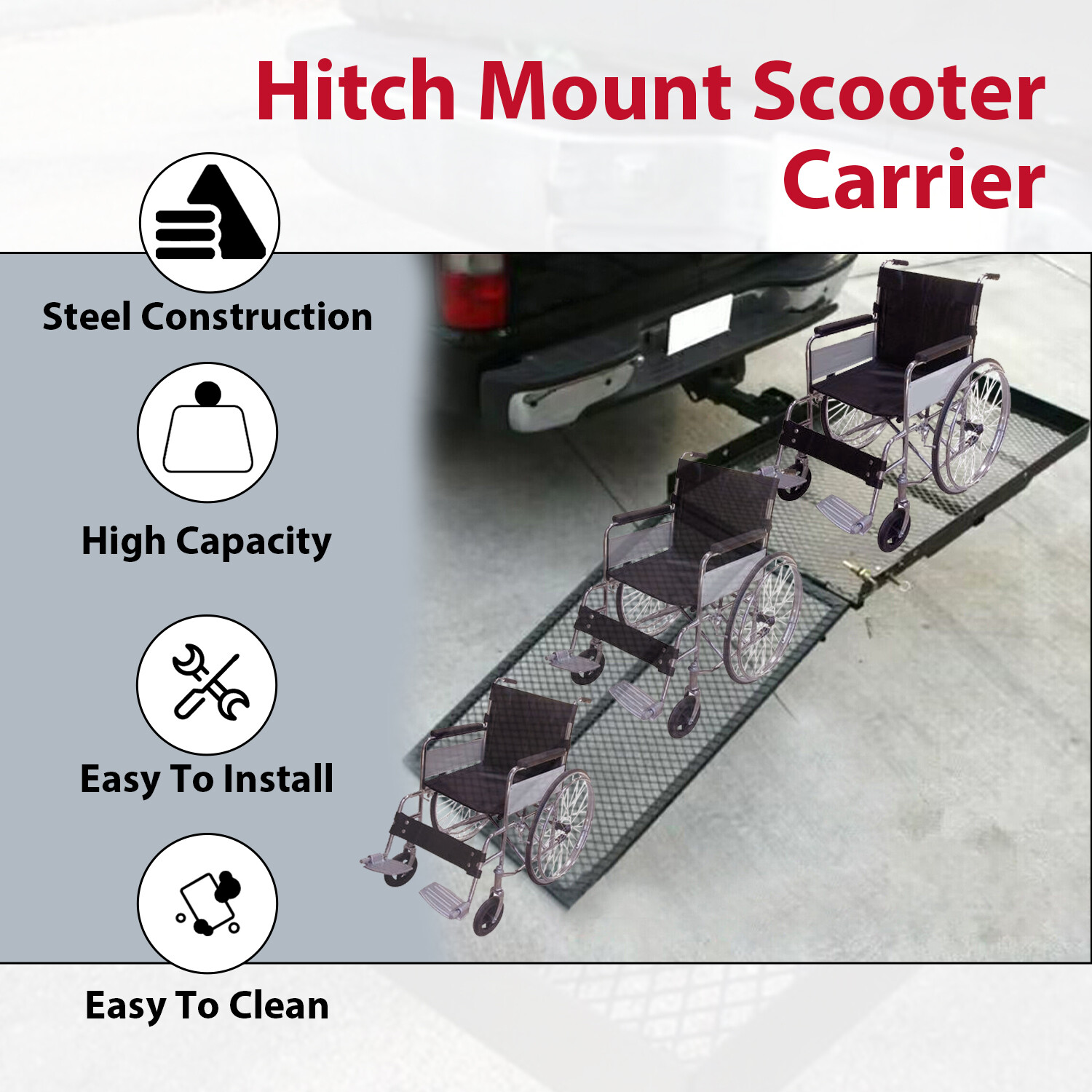 Foldable Wheelchair Scooter Carrier Mobility Disability Medical Hitch Rack Ramp