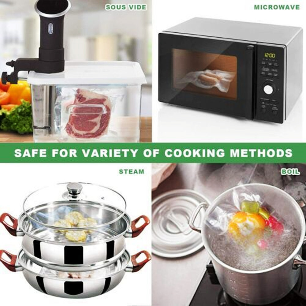 100-400 packs Vacuum Sealer Bags 6x10 8x12 Embossed Food Saver Storage Package