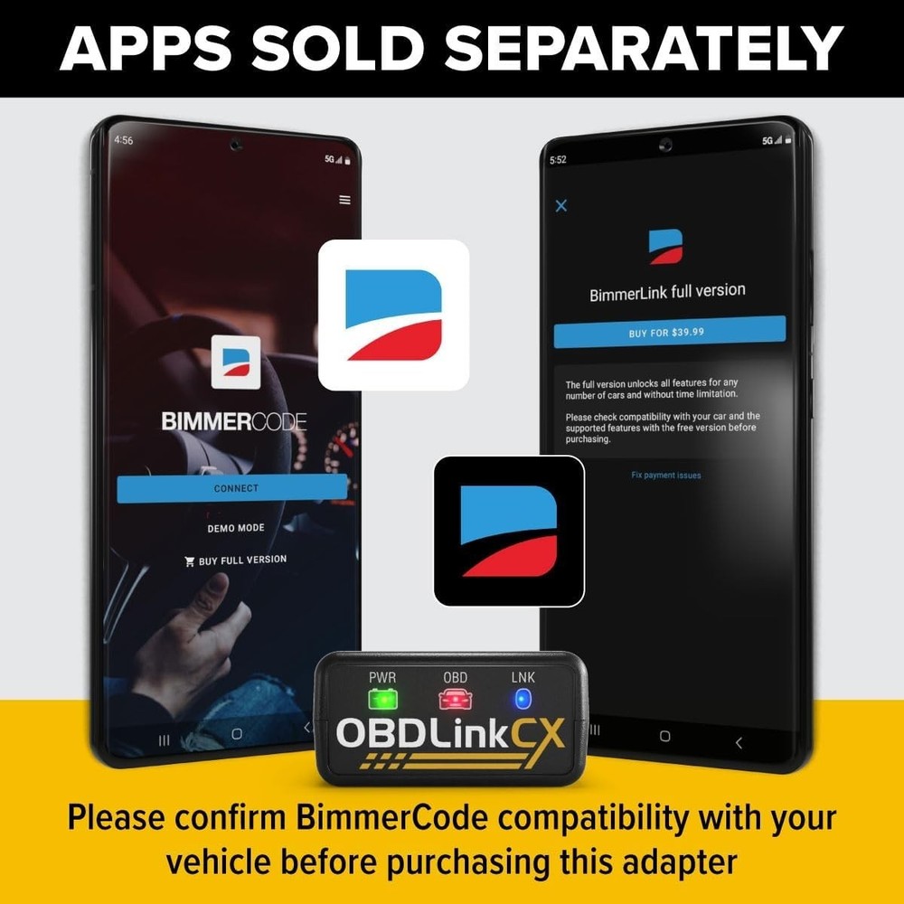 OBDLink CX Bimmercode Bluetooth OBD2 Adapter BMW Mini iOS Android