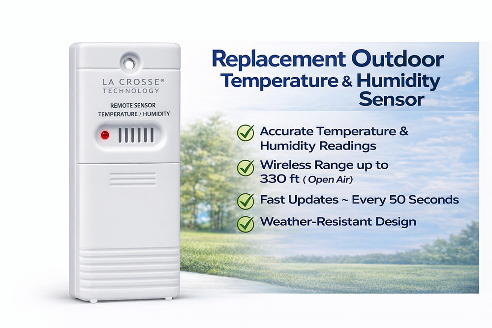 La Crosse Wireless Outdoor Temperature & Humidity Sensor - Fast, Accurate