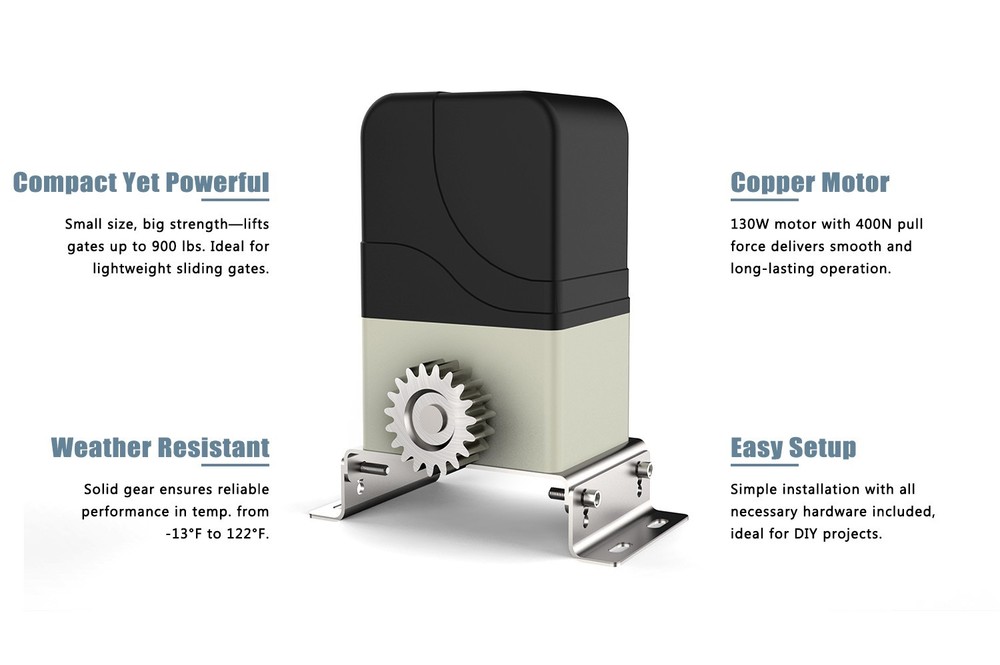 Blütezeit Automatic Sliding Gate Opener 900lbs with 2 Remote Controls - Open Box