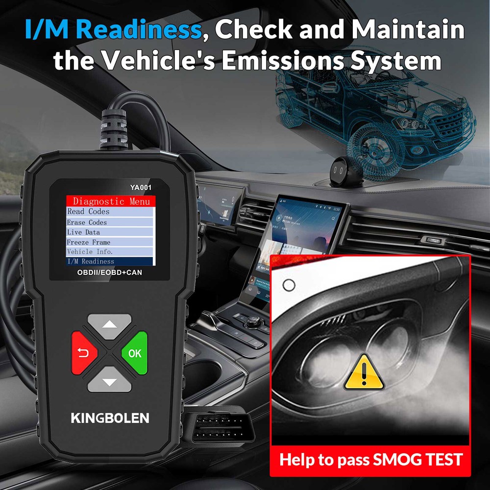 KINGBOLEN YA001 OBD2 Scanner Car Code Reader Full OBDII Diagnostic Scan Tool USA
