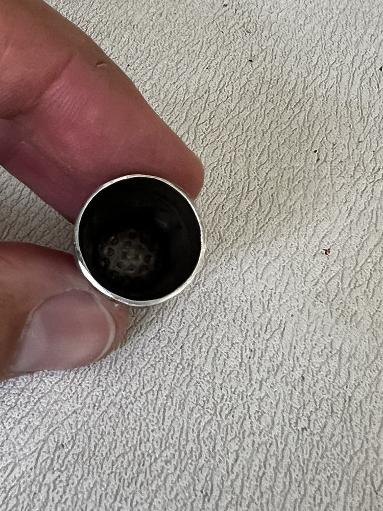 Vintage Sterling Silver Abalone Shell Inlay Mexico Thimble