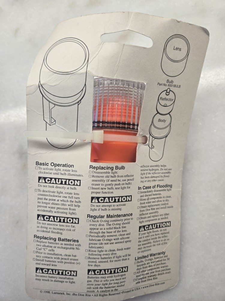 Dive Rite Back Up Light 6001